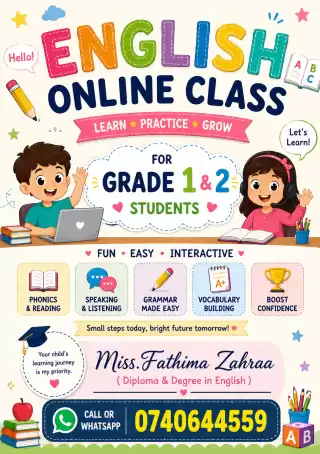 English Online Class for Grade 1 & 2 Students