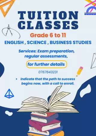 English , science and business studies for grade 6 to o/l
