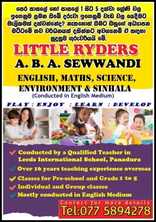 English /Science /Maths class in English medium