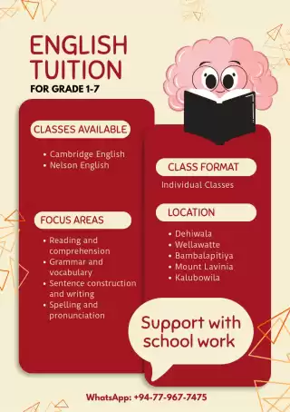 English Tuition for grade 1-7