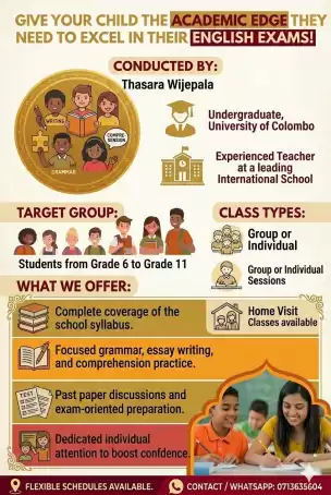 English tutoring sessions for grade 6-11