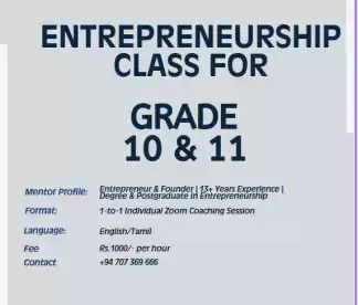 Entrepreneurship class for GRADE 10 & 11