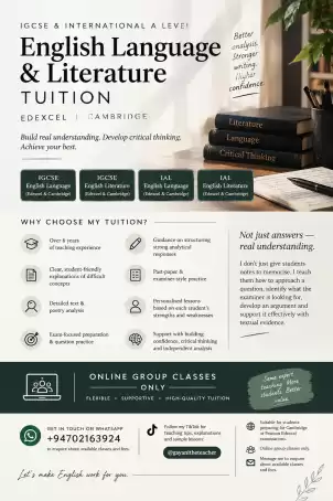 Experienced Edexcel and Cambridge teacher for IGCSE/ IAL