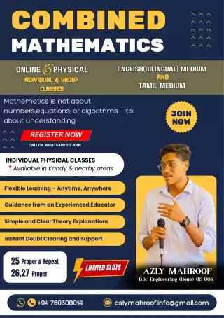 Expert Maths Teacher – Cambridge & Local Syllabus – O/L & A/L