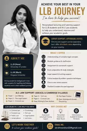 Expert Online Law Tuition for A/L (Edexcel & Cambridge) and LL.B Support