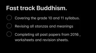 Fast track English medium Buddhism