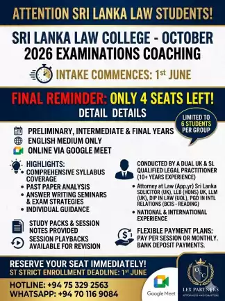 🚨 Final Call: Law College Oct 2026 Batch – Only 2 Seats Left! (English Medium)
