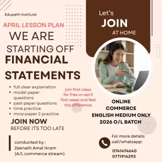 FINANCIAL STATEMENTS free class for 2026O/L