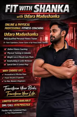 🔥 FIT WITH SHANKA – WITH Udara Madushanka 🔥 NVQ Qualified Personal Fitness Trainer | 8+ Years Experience | Former Trainer at Top Fitness Center in Col