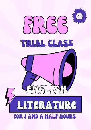 FREE TRIAL CLASS FOR ENGLISH LITERATURE