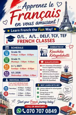 French Class (O/L , A/L, TCF, TEF)