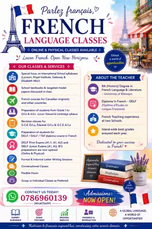 French Classes for DELF, TEF, GCE , IGCSE & GCSE OL's & AL's