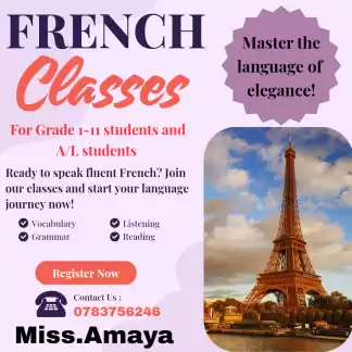 French Classes for grade 1-11 students and A/L students