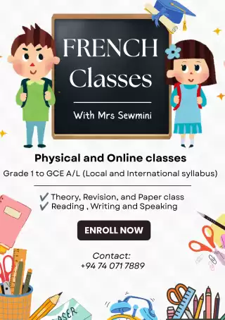 French classes for Grade 1 to GCE A/L