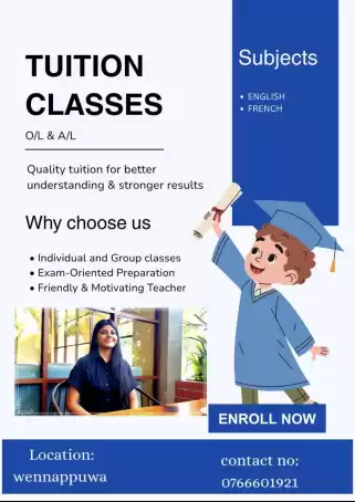 French & English classes for O/L and A/L students