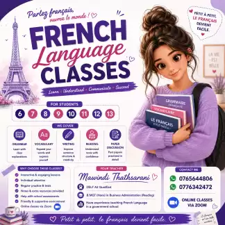 French Language Classes – Online via Zoom 🇫🇷