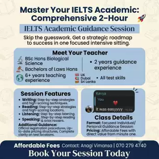 Full IELTS Guidance (Academic) for all 4 bands- One time session
