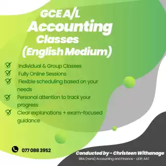G.C.E AL Accounting Classes (English Medium )