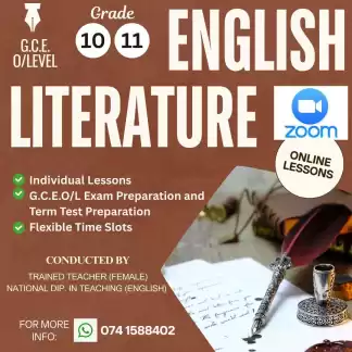 G.C.E (O/L) English Literature Paper Class