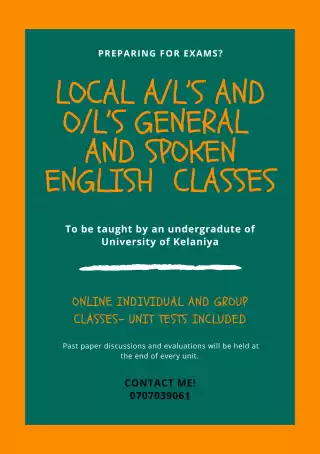 General and spoken English classes for A/L students