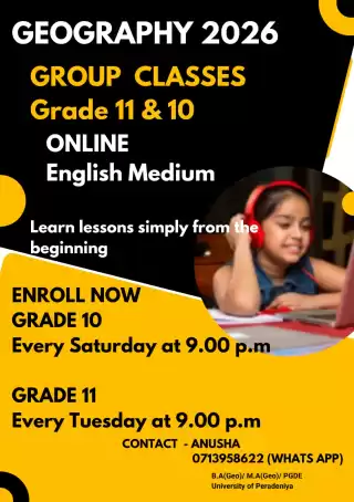Geography English Medium Online Group class for Grade 10 & 11