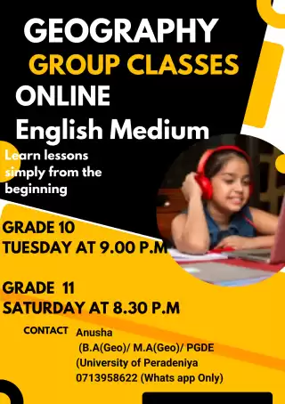 Geography English Medium Online Group classes for Grades 10 & 11