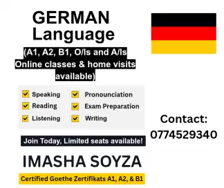 German Classes for A1, A2, B1, O/L, & A/L