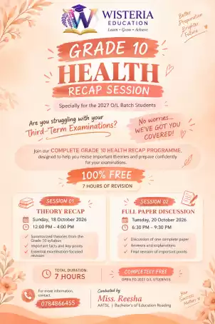 Gr 10 Health Recap sessions
