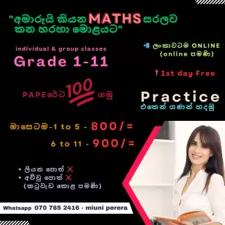 Grade 1-11 maths sinhala medium classes