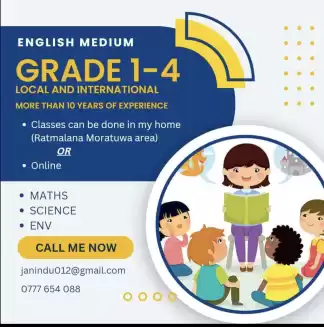 Grade 1-4 Maths, Science, Env and ENGLISH classes