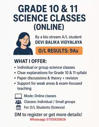 GRADE 10 & 11 SCIENCE CLASSES ONLINE