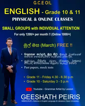 Grade 10 and 11 English Classes