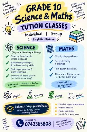 Grade 10 OL Science and Maths Classes