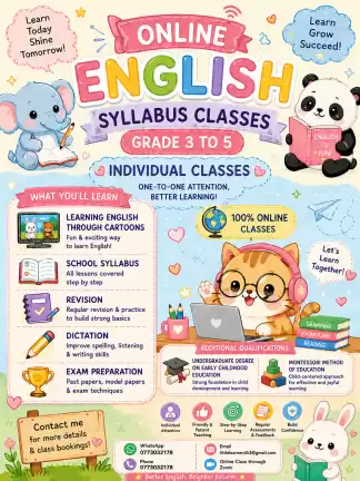 Grade 3/4/5 English online class