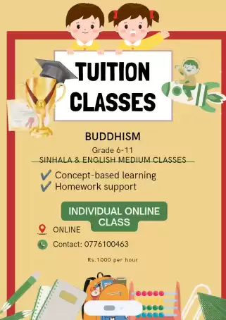 GRADE 6-11 BUDDHISM ENGLISH MEDIUM & SINHALA MEDIUM CLASSES