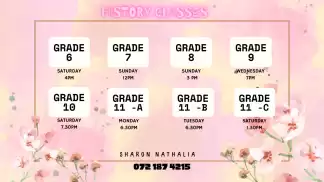 Grade 6 - 11 English Medium History Classes