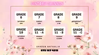Grade 6-11 English Medium History classes