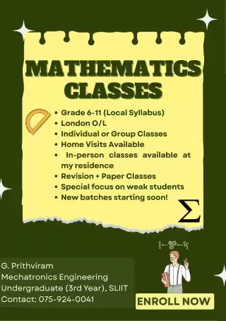 GRADE 6-11 MATHEMATCS CLASSES
