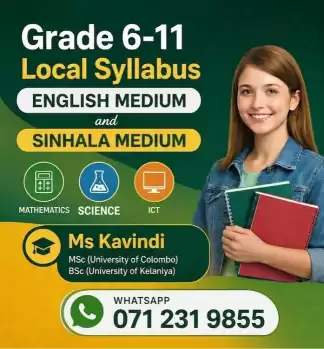 Grade 6-11 (O/L) Science, Maths, ICT- (English Medium / Sinhala Medium) :Local Syllabus