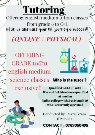 Grade 6-11 online/physical english medium classes