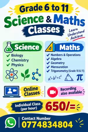 Grade 6-11 science and maths classes in tamil medium