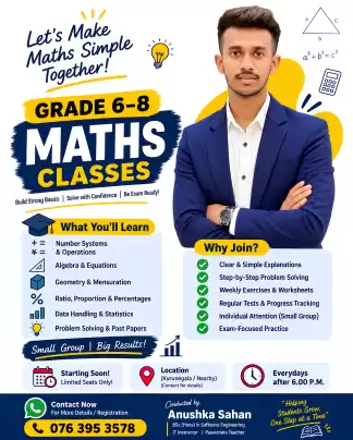 Grade 6-8 Maths Classes - Kurunegala