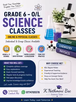 🧪 GRADE 6 – O/L SCIENCE CLASSES 🔬