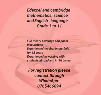 GRADE 6 TO 11 EDEXCEL AND LOCAL SYLLABUS ENGLISH MEDIUM MATHEMATICS, SCEINCE AND ENGLISH