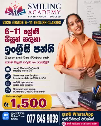 Grade 6 to 11 English Online classes by Smiling Academy