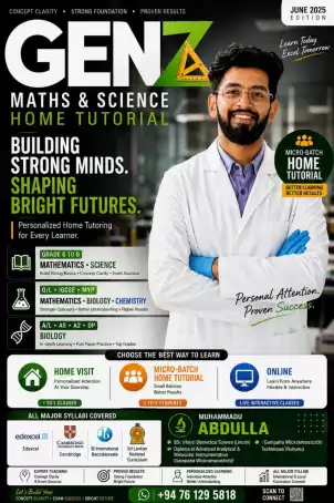 Grade 6 To IGCSE MATHEMATICS AND SCIENCE HOME VISIT CLASSES