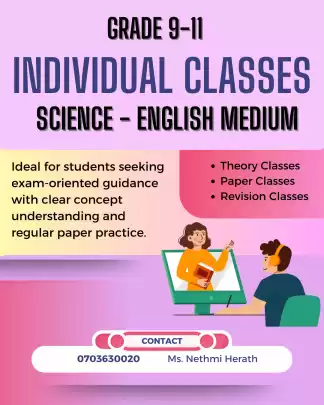 Grade 9 -11 Individual Science Classes (English Medium)