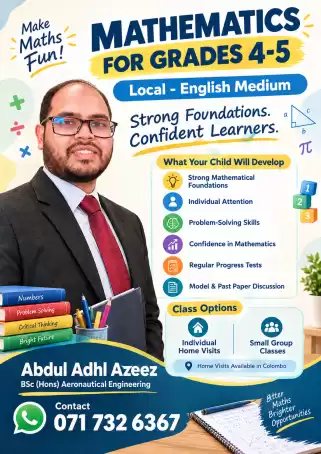 Grades 4 And 5 Mathematics English Medium Local Syllabus Individual And Group Home Visit Classes In Colombo