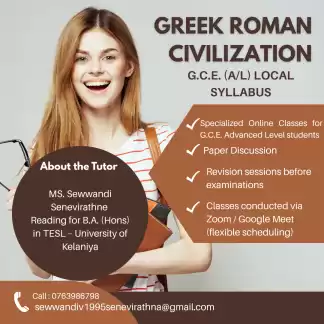 Greek Roman Civilization Advanced level Tutor