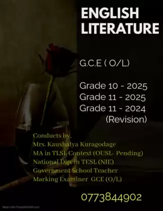 Group Classes for GCE - O/L English Literature .